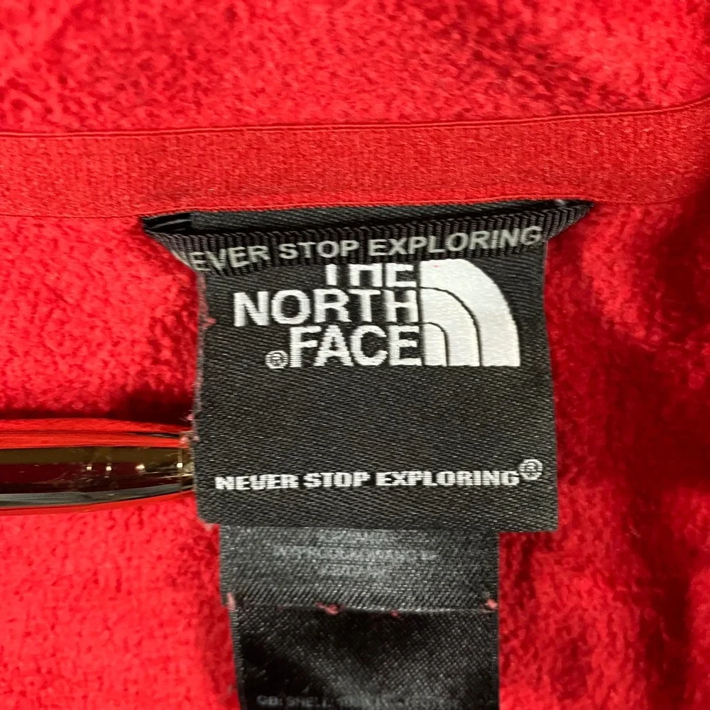 The North Face Fleece Pullover Men‎ XXL Red Logo Quarter Zip Mock Neck Outdoor